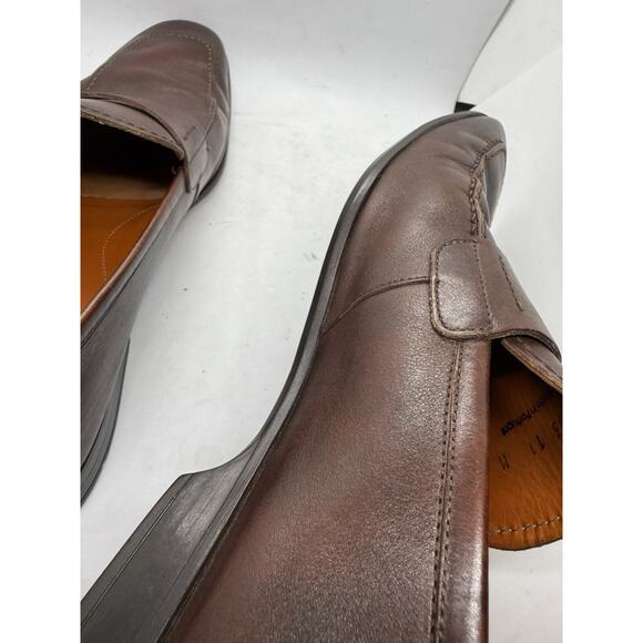 Magnanni Men’s Brown Leather Penny Loafers Slip On Dress Shoes Size 11 Portugal - Picture 10 of 10